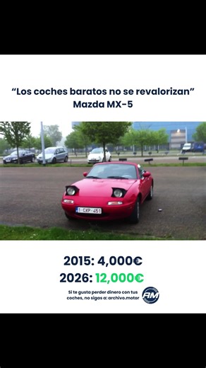 El clásico joven por excelencia. Este Mazda MX-5 combina lo mejor de dos mundos: es increíblemente divertido de conducir a cielo abierto y, a la vez, es un activo que se revaloriza año tras año. Un coche con carisma que disfrutas hoy y que tu cartera agradecerá mañana. Si quieres aprender más sobre inversiones en coches, no dudes en seguir a archivo.motor😉 #cars #mx5 #inversion #archivomotor #miata