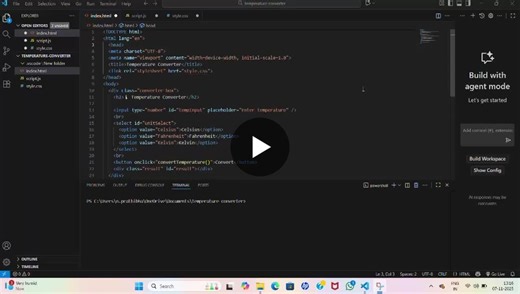 #webdevelopment #javascript #html #css #frontenddevelopment #oasisinfobyte #internshipexperience #learningbydoing #codingjourney #womenintech #temperatureconverte | Nunemunthala N. Prathibha