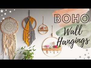 Boho Wall Hangings with Embroidery Hoops | DIY Crafts