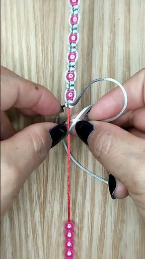 ⭐ TUTORIAL PULSERA de HILO, FÁCIL CON PERLAS #MACRAME #shorts