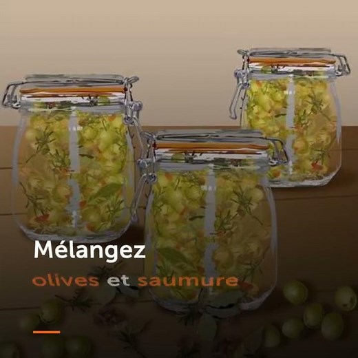 Mettre des olives en bocal