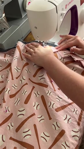 Custom Pink Baseball Baby Quilt for New Arrivals