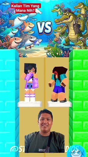 kalian Tim hiu atau tim buaya? cepat pilih sebelum mereka jatuh ke lava! #hiu #buaya #roblox #shorts