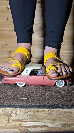 Full video coming soon. Sandals crush model car #crushexperiment #crushingtime #asmrcrush