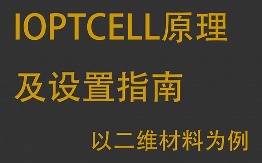 IOPTCELL设置指南：固定轴与二维结构优化