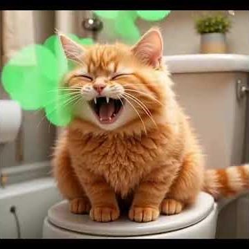 Chat qui pète et qui rote au toilette 😸 #cat #cutecat #cute #funnycats
