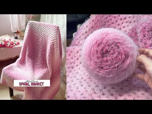 [ENG SUB] How To Crochet Simple Spiral Blanket | VERY EASY Tutorial For Beginners Step by step