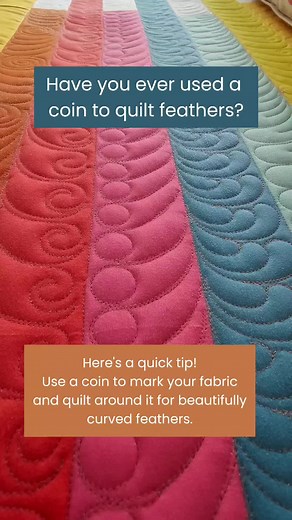 Have you ever used a coin to quilt a feather? What is the weirdest thing you've used to mark a quilt? I’m always using things around the house. Let me know! P.S. Early bird pricing for our new class, Foundations For Free-Motion Quilting Feathers ends Friday! https://www.piecenquilt.com/collections/classes/products/2563037 #nataliabonner #longarmquilting #QuiltingTips #QuiltingJoy #quilt