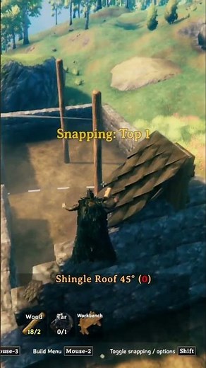 Proper way to roof a stone house #valheimwalkthrough #valheimstonebuild #valheimbuilds