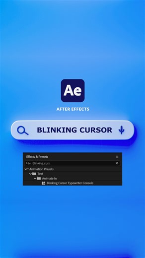 Aress on Instagram: "Create that retro console typing effect in After Effects ⚡ Typewriter + Blinking Cursor = perfect terminal vibes Create a writing effect with one click. Open the Effects & Presets panel. Search for Blinking Cursor Typewriter Console effect. Drag it onto your text layer. #aressae #aftereffect #textanimation #typewritereffect #adobe #adobeaftereffects"