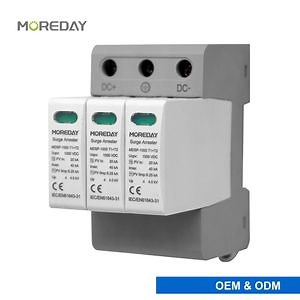 [Hot Item] 50ka Class I SPD DC T1 T2 Dps Tvss Single Surge Protector Type 1 T2 SPD 100ka Lightning Arrester Rail