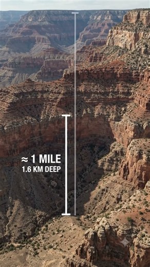 THE GRAND CANYON IS ABOUT 1 MILE DEEP! 😱🏜️