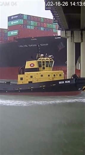 Tugboat Saves Ship from Bridge Crash
