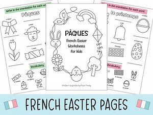 French Easter Activities for Kids | Printable Vocabulary Worksheets | Spring Language Learning - Etsy