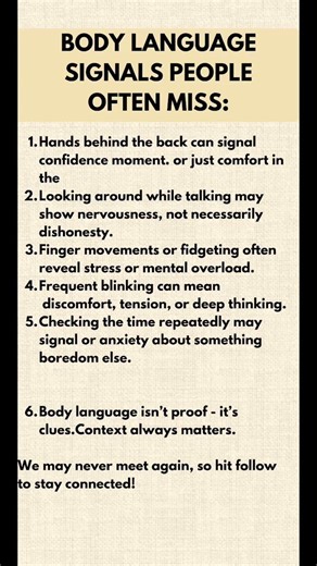 5 Body Language Signals People Often Misread (Psychology Explained) #healthawareness #goodbehaviour