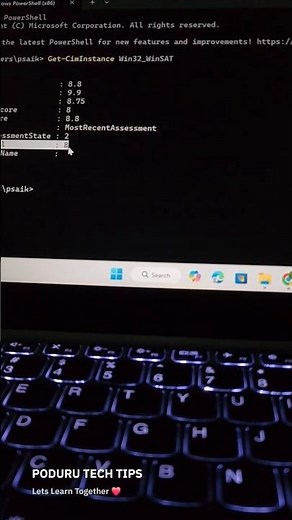 Day 1 How to check System performance using powershell💻| #powershell #script #poduru_sai_techtips