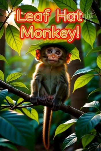 Monkey Wearing a Leaf as a Hat – Jungle Cuteness Overload!