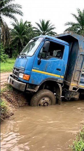 Stuck in the Mud: Dump Truck Falls into a Ditch