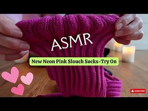 ASMR Neon Slouch Socks Over Nylons | Soft Scratches, Slides & Sock Sounds