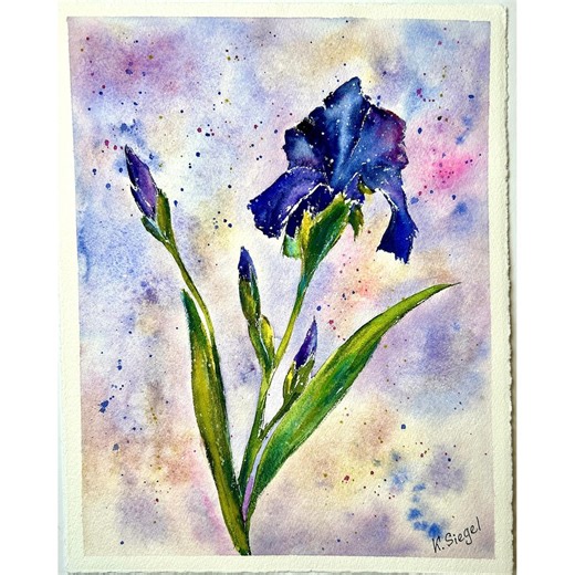 Iris Painting Original Art Blue Flower Painting Iris Flowers Painting Blue Iris Art Floral Art Watercolor Iris Painting Spring Flowers Art - Etsy