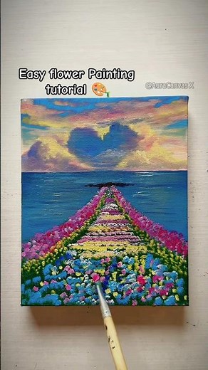 The Most Beautiful Flower Path acrylic painting tutorial 🎨