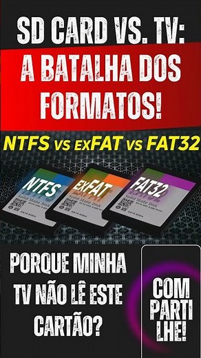 Cartão SD e a Compatibilidade com as TVs - “Decifrando os Formatos: FAT32, exFAT e NTFS!”