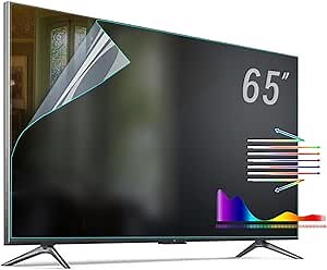 65 inch Anti Glare Film for TV Screen, Blue Light Filter and Glare Reducer, Indoor Outdoor Anti Glare Shield for 65 TVs, Matte Screen Protector for Clear Viewing (65 INCH A)