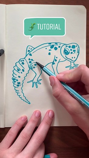 Drawing a Leopard Gecko Tutorial 🦎😃