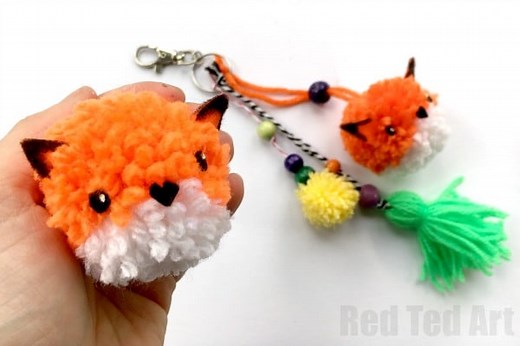 Pom Pom Fox DIY - Red Ted Art - Kids Crafts
