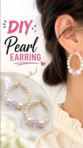 Diy Pearl Earrings 🤩 #diy #earrings #jewelrymaking #handmade #crafteraditi #nailextension #shorts