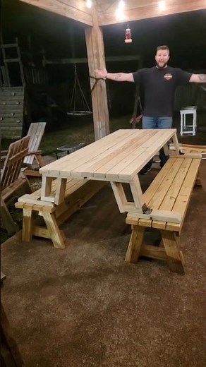 Amazing Folding Wooden Picnic Table Build | Smart Woodworking Craftsmanship 🪵