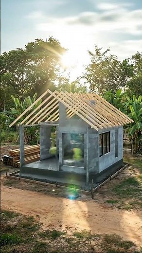 ไอเดียสร้างบ้านสวนสไตล์ลอฟท์ งบประหยัด 🧱🌿 #บ้านลอฟท์