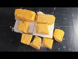 #gymchalkasmr #chalk Gym Chalk ASMR Chalk Crushing White Blocks with Gold Pieces #homemade