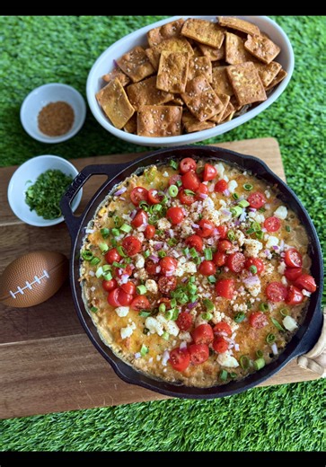 Pretzelized Cast Iron Corn Dip Recipe for Game Day