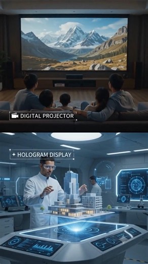 POV: Digital Projector 📽️ vs Hologram Display ✨ | Present vs Future of Display Technology