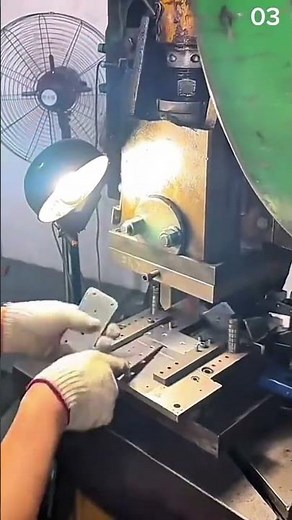Metal pressed firm—gloved hands guide precision into shape ⚙️🧤