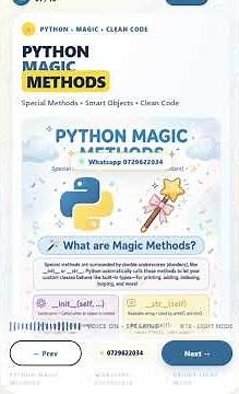 Python Magic Methods Explained PDF special methods with double underscores __ GCE A/L O/L ICT Clas
