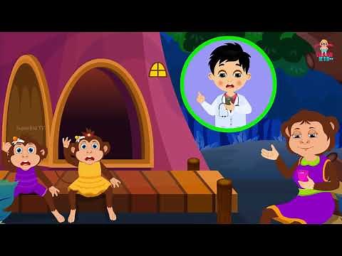 🐒 Five Little Monkeys Jumping on the Bed | 2D Animated Nursery Rhyme 🎶 | Fun for Kids!