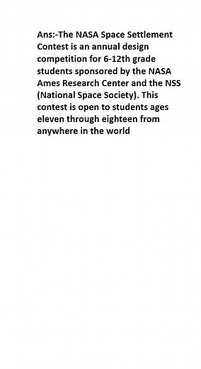 What is NASA Space Settlement Contest?