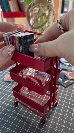 Tinybook Whispers | organizing my mini cart makes me feel so romantic about life ✨ check my shop if you want to build your own tiny library 🫶#minibook #book... | Instagram