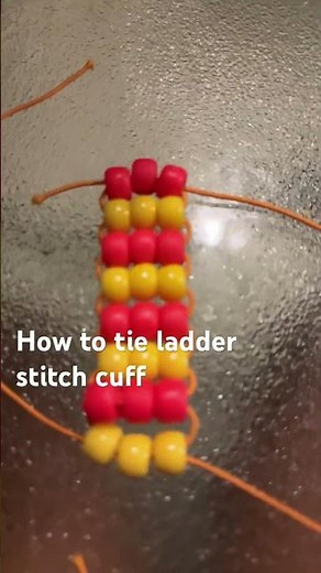 How to tie ladder stitch cuff#kandi #kanditutorial