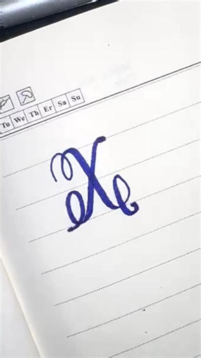 Letter "X" in Cursive writing#Calligraphy#Cursive Lettering#ytshorts #viral #abcd #reels