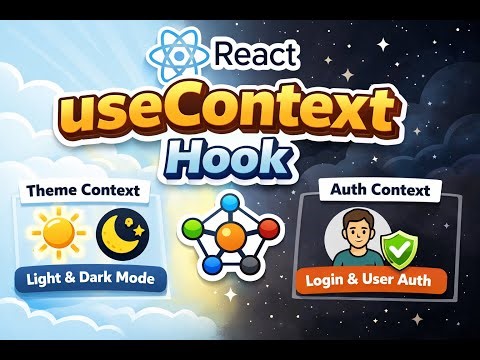 React js Tutorial-17 : useContext API in React | Dark/Light Theme & User Login Authentication