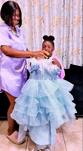 Getting Princess Ready for the Party 👗👠 Did We Nail This Look? ✨ #kidsfashion