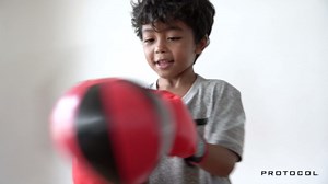 Protocol Punching Bag with Stand - for Adults & Kids - Punching Bag with Stand Plus Boxing Gloves - Adjustable Height Stand - Standard Punching Bag