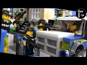 SWAT Blockade Garbage Truck Bank Robbery Crazy Lego City Police Chase Stop Motion Animation Movie