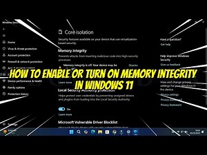 How to Enable or Turn On Memory Integrity in Windows 11