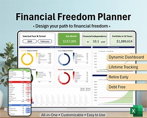 Financial Freedom Planner Excel | Budget Tracker, Debt Payoff, Savings, Net Worth & Investment - Etsy