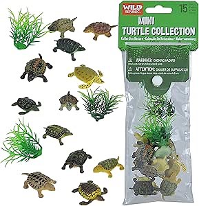 Wild Republic Mini Turtle Polybag, Kids Gifts, Educational Toys, Reusable Bag, 15Piece