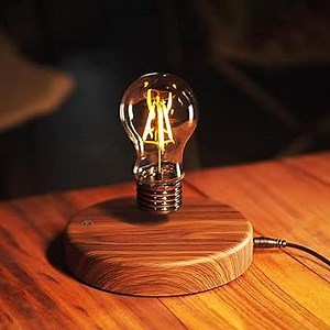 Levitating Bulb Lamp Magnetic Floating LED Light Desk Lamp Night Light Automatic Rotating Light for Unique Gifts Room Home Office Decoration